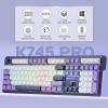 imageRedragon K745 PRO Wireless Gasket RGB Gaming Keyboard 108 Keys Mechanical Keyboard wExtra 4 Hotkeys HotSwap SouthFacing LED Socket 5Layer Noise Dampening Round PBT Keycaps Mint Mambo SwitchCharming Purple