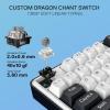 imageRedragon K745 PRO Wireless Gasket RGB Gaming Keyboard 108 Keys Mechanical Keyboard wExtra 4 Hotkeys HotSwap SouthFacing LED Socket 5Layer Noise Dampening Round PBT Keycaps Mint Mambo SwitchCerulean Polar