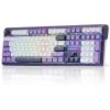 imageRedragon K745 PRO Wireless Gasket RGB Gaming Keyboard 108 Keys Mechanical Keyboard wExtra 4 Hotkeys HotSwap SouthFacing LED Socket 5Layer Noise Dampening Round PBT Keycaps Mint Mambo SwitchCharming Purple