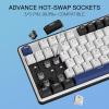 imageRedragon K745 PRO Wireless Gasket RGB Gaming Keyboard 108 Keys Mechanical Keyboard wExtra 4 Hotkeys HotSwap SouthFacing LED Socket 5Layer Noise Dampening Round PBT Keycaps Mint Mambo SwitchCerulean Polar