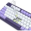 imageRedragon K745 PRO Wireless Gasket RGB Gaming Keyboard 108 Keys Mechanical Keyboard wExtra 4 Hotkeys HotSwap SouthFacing LED Socket 5Layer Noise Dampening Round PBT Keycaps Mint Mambo SwitchCharming Purple