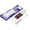 imageRedragon K745 PRO Wireless Gasket RGB Gaming Keyboard 108 Keys Mechanical Keyboard wExtra 4 Hotkeys HotSwap SouthFacing LED Socket 5Layer Noise Dampening Round PBT Keycaps Mint Mambo SwitchCharming Purple