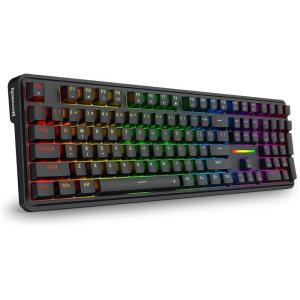 imageRedragon K745 PRO Wireless Gasket RGB Gaming Keyboard 108 Keys Mechanical Keyboard wExtra 4 Hotkeys HotSwap SouthFacing LED Socket 5Layer Noise Dampening Round PBT Keycaps Mint Mambo SwitchEssential Black