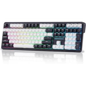 imageRedragon K745 PRO Wireless Gasket RGB Gaming Keyboard 108 Keys Mechanical Keyboard wExtra 4 Hotkeys HotSwap SouthFacing LED Socket 5Layer Noise Dampening Round PBT Keycaps Mint Mambo SwitchAbyssal Blue