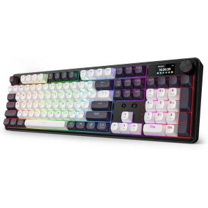 imageRedragon K745 PRO Wireless Gasket RGB Gaming Keyboard 108 Keys Mechanical Keyboard wExtra 4 Hotkeys HotSwap SouthFacing LED Socket 5Layer Noise Dampening Round PBT Keycaps Mint Mambo SwitchAbyssal Blue K761