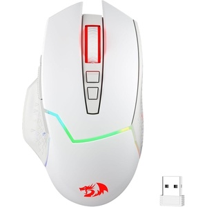 image:imageRedragon M690 MAX Wireless Gaming Mouse TriMode RGB Mice w 7 Macro Buttons 12800 DPI 400mAh Rechargeable Mouse for PCMacLaptopM690 PRO White