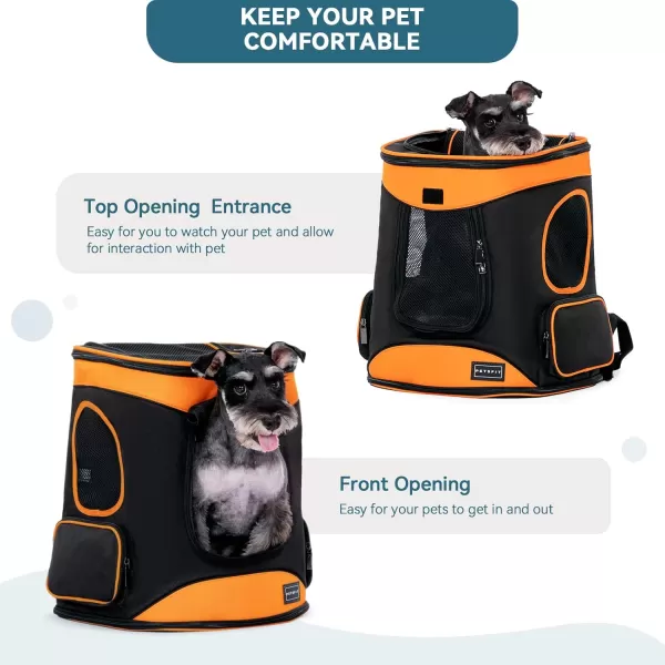 Petsfit Dog Backpack Carrier with Upgrade Waist Cushion Design to Better Fit The Waist Suitable for Small and Medium Dogs Cats and Rabbits up to 18 PoundsAOrange