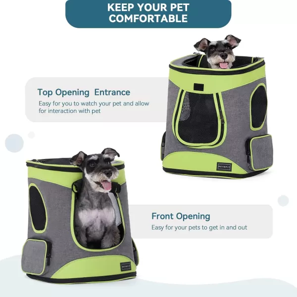 Petsfit Dog Backpack Carrier with Upgrade Waist Cushion Design to Better Fit The Waist Suitable for Small and Medium Dogs Cats and Rabbits up to 18 PoundsGreen