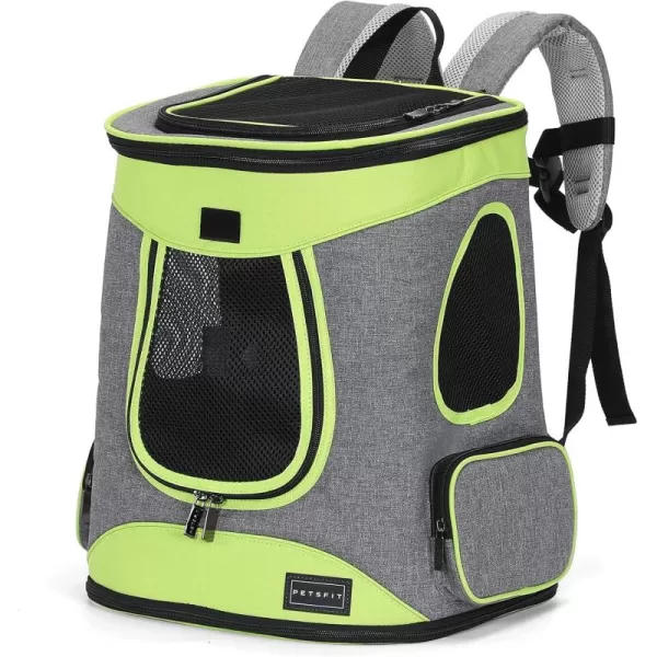 Petsfit Dog Backpack Carrier with Upgrade Waist Cushion Design to Better Fit The Waist Suitable for Small and Medium Dogs Cats and Rabbits up to 18 PoundsGreen