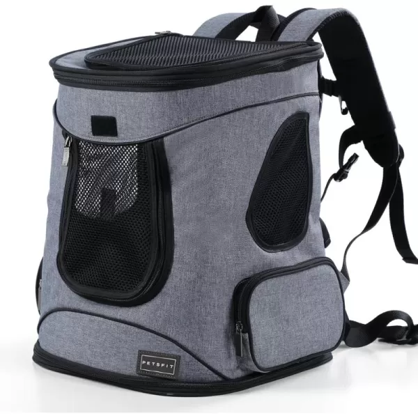 Petsfit Dog Backpack Carrier with Upgrade Waist Cushion Design to Better Fit The Waist Suitable for Small and Medium Dogs Cats and Rabbits up to 18 PoundsGray