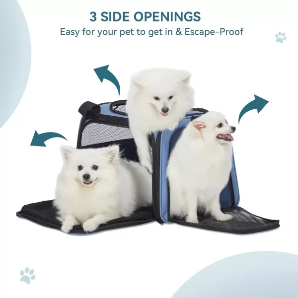 PETSFIT Cat Carrier Pet Carrier Airline Approved Cat Travel Carrier for Small and Medium Cats Under 12 Lbs Soft Sided Kitten Carrier with Cozy Extendable Mat Cat Carrier Bag PinkBlue