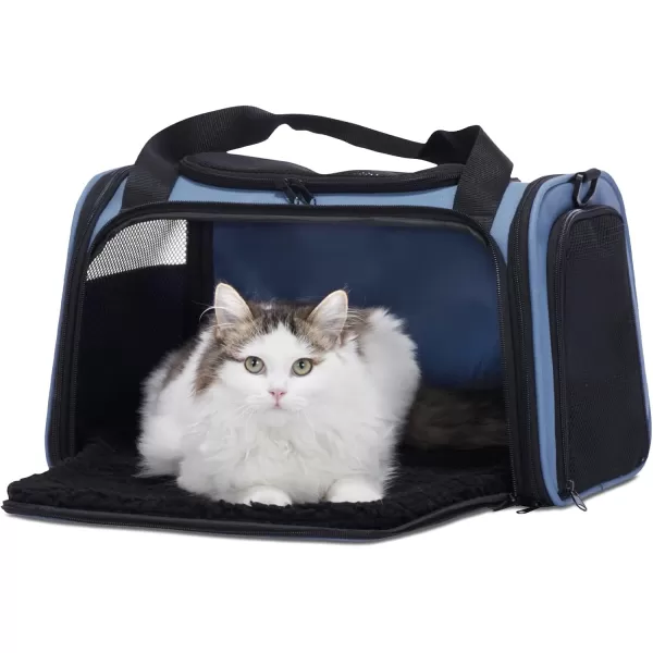 PETSFIT Cat Carrier Pet Carrier Airline Approved Cat Travel Carrier for Small and Medium Cats Under 12 Lbs Soft Sided Kitten Carrier with Cozy Extendable Mat Cat Carrier Bag PinkBlue