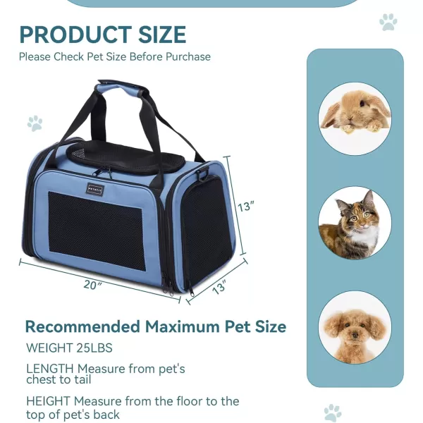 PETSFIT Cat Carrier Pet Carrier Airline Approved Cat Travel Carrier for Small and Medium Cats Under 12 Lbs Soft Sided Kitten Carrier with Cozy Extendable Mat Cat Carrier Bag PinkBlue