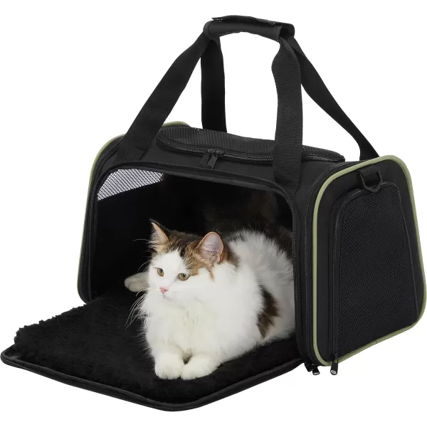 PETSFIT Cat Carrier Pet Carrier Airline Approved Cat Travel Carrier for Small and Medium Cats Under 12 Lbs Soft Sided Kitten Carrier with Cozy Extendable Mat Cat Carrier Bag PinkBlack