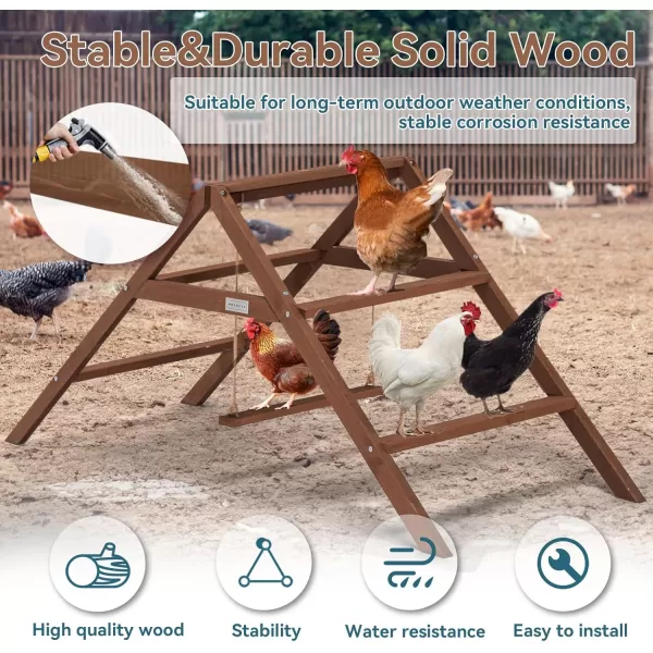 PETSFIT Chicken Roosting Bars for Coop Accessories Chicken Perches with Swing are Perfect for 810 Chickens Wooden Chicken Ladder for Pets Healthy ampamp Happy Easy to AssembleampampClean