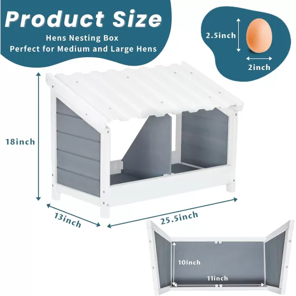 PETSFIT Triple Chicken Nesting Box Chicken Coop Accessories with PVC Roofing Versatile Use Wood Nesting Boxes for Hens Easy to AssemblePVC Double