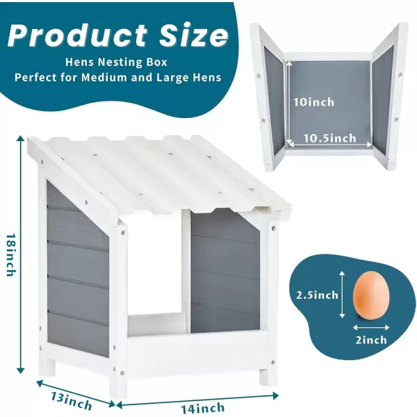 PETSFIT Triple Chicken Nesting Box Chicken Coop Accessories with PVC Roofing Versatile Use Wood Nesting Boxes for Hens Easy to AssemblePVC Single