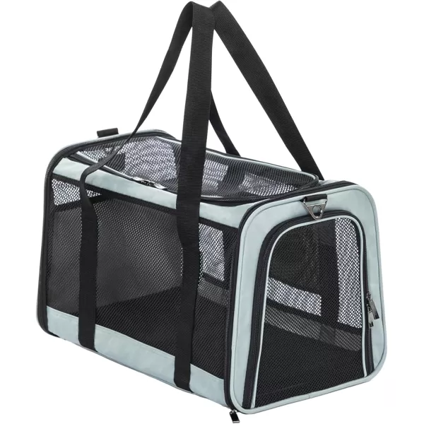 Petsfit 18 x 11 x 11 Airline Approved Pet Carrier Upgraded Patented Car Buckle Soft Sided Cat Carrier 4 Side Ventilated with Adjustable Shoulder Straps and Soft CushionBlueCyanblue