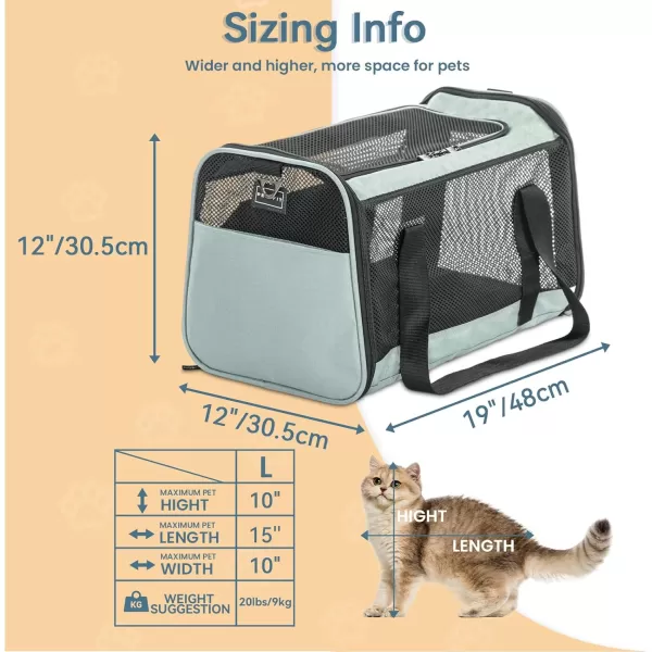 Petsfit 18 x 11 x 11 Airline Approved Pet Carrier Upgraded Patented Car Buckle Soft Sided Cat Carrier 4 Side Ventilated with Adjustable Shoulder Straps and Soft CushionBlueCyanblue