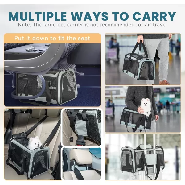 Petsfit 18 x 11 x 11 Airline Approved Pet Carrier Upgraded Patented Car Buckle Soft Sided Cat Carrier 4 Side Ventilated with Adjustable Shoulder Straps and Soft CushionBlueCyanblue