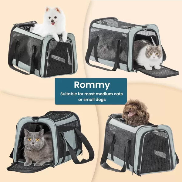 Petsfit 18 x 11 x 11 Airline Approved Pet Carrier Upgraded Patented Car Buckle Soft Sided Cat Carrier 4 Side Ventilated with Adjustable Shoulder Straps and Soft CushionBlueCyanblue