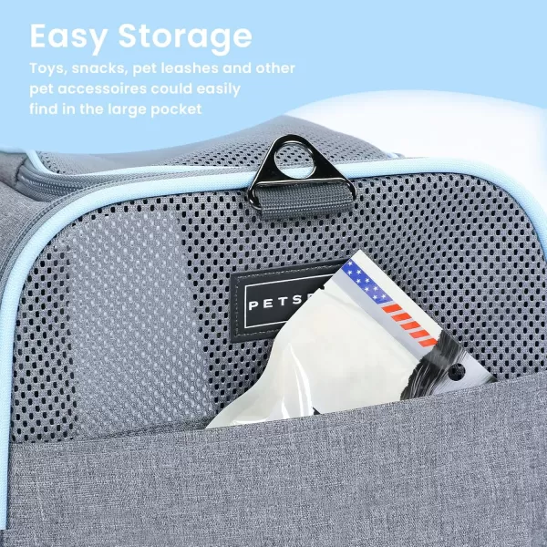 Petsfit 2 Side Expandable Pet Carrier Dog Carrier Cat Carrier for 2 Cats 19quot Lx 12quot Wx 12quot H with Soft Cushion Builtin Safety Rope Pockets Fit for Car TravelLight Grey