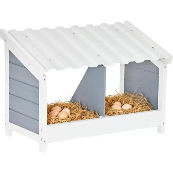 PETSFIT Triple Chicken Nesting Box Chicken Coop Accessories with PVC Roofing Versatile Use Wood Nesting Boxes for Hens Easy to AssemblePVC Double