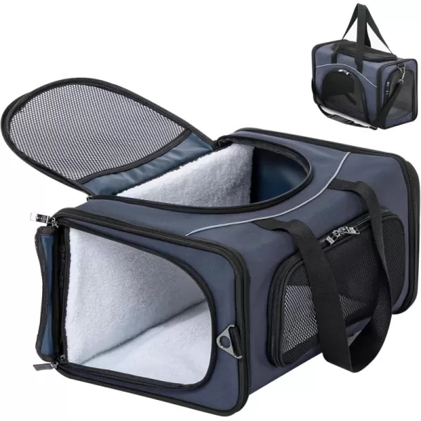 Petsfit TSA Approved Pet Carrier for Small Cats DogsTwoWay Placement Cat Carrier for Cat Small Animals with Removable Soft Padding on 2 Sides 19 x 9 x 12 Inches NavyNavy