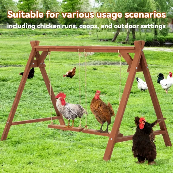 PETSFIT Chicken Roosting Bars for Hens with 2 Chicken Swings Chicken Perch for Pets Healthy ampamp Play Chicken Coop Accessories for 68 Chickens Easy to AssembleampampClean