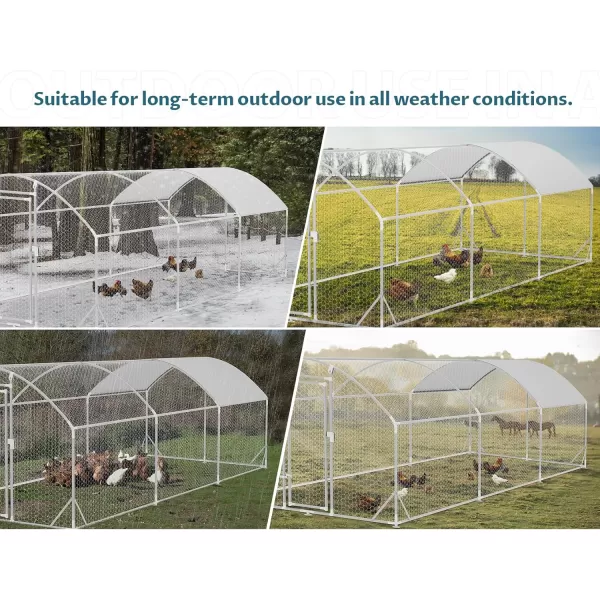 PETSFIT Metal Chicken Coop with AntiRust Durable Steel ampamp 420D AntiUltraviolet Waterproof Cover Large Walkin Poultry Cage Chicken Hen House for Outdoor Farm Use118quotx79quotx768quotDome Room