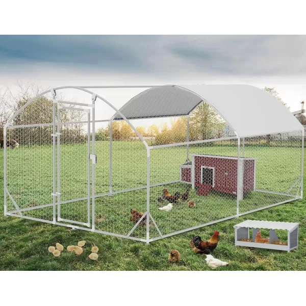 PETSFIT Metal Chicken Coop with AntiRust Durable Steel ampamp 420D AntiUltraviolet Waterproof Cover Large Walkin Poultry Cage Chicken Hen House for Outdoor Farm Use118quotx79quotx768quotDome Room