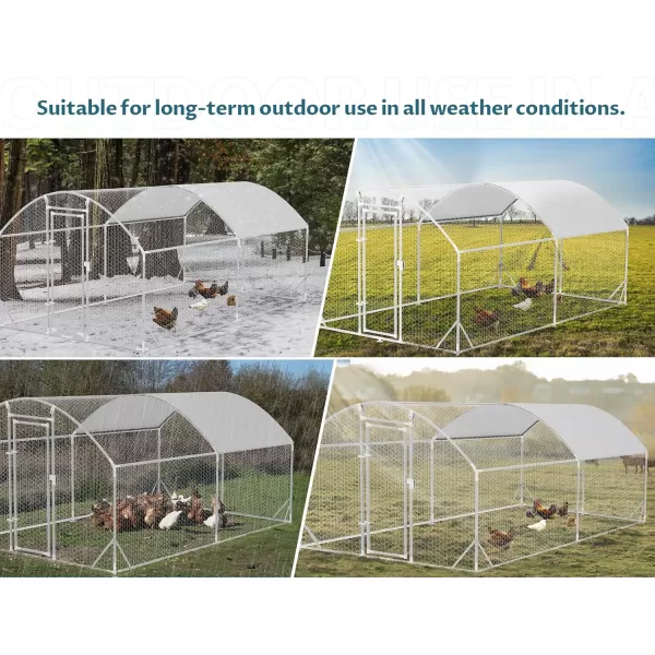 PETSFIT Metal Chicken Coop with AntiRust Durable Steel ampamp 420D AntiUltraviolet Waterproof Cover Large Walkin Poultry Cage Chicken Hen House for Outdoor Farm Use118quotx79quotx768quotDome Room