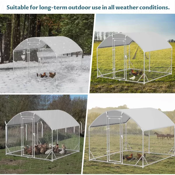 PETSFIT Metal Chicken Coop with AntiRust Durable Steel ampamp 420D AntiUltraviolet Waterproof Cover Large Walkin Poultry Cage Chicken Hen House for Outdoor Farm Use118quotx79quotx768quotDome Room