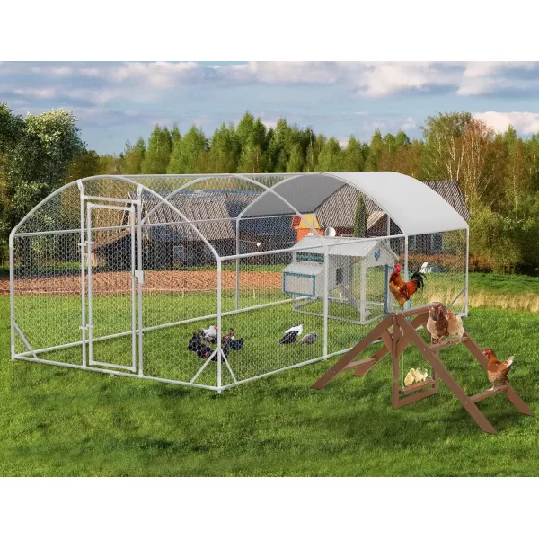 PETSFIT Metal Chicken Coop with AntiRust Durable Steel ampamp 420D AntiUltraviolet Waterproof Cover Large Walkin Poultry Cage Chicken Hen House for Outdoor Farm Use118quotx79quotx768quotDome Room