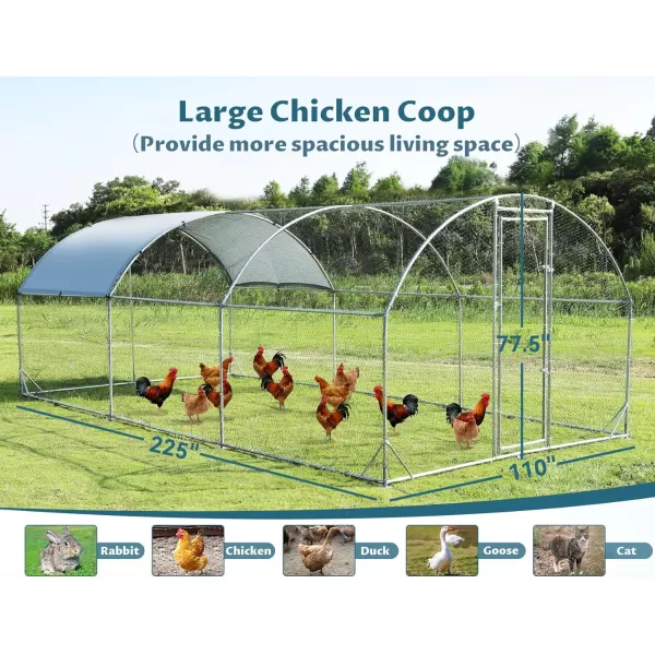 PETSFIT Metal Chicken Coop with AntiRust Durable Steel ampamp 420D AntiUltraviolet Waterproof Cover Large Walkin Poultry Cage Chicken Hen House for Outdoor Farm Use118quotx79quotx768quotDome Room