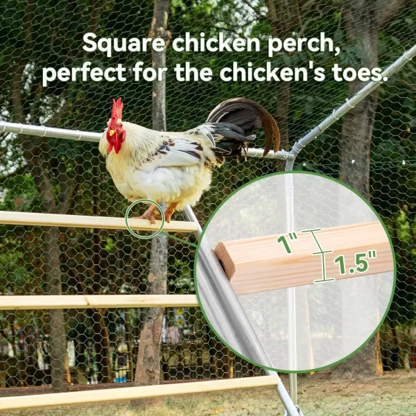 PETSFIT Metal Chicken Coop with AntiRust Durable Steel ampamp 420D AntiUltraviolet Waterproof Cover Large Walkin Poultry Cage Chicken Hen House for Outdoor Farm Use118quotx79quotx768quotMetal perch