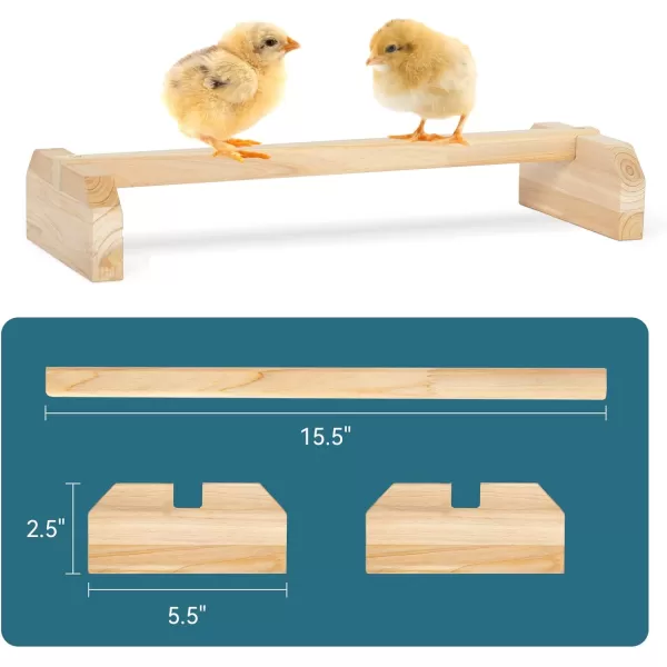 PETSFIT Chick Roosting Bar Prevent Rotation Design Solid Wooden Thicken Rooster Perch for Coop and Brooder for Birds Baby Chicks156L57W26H