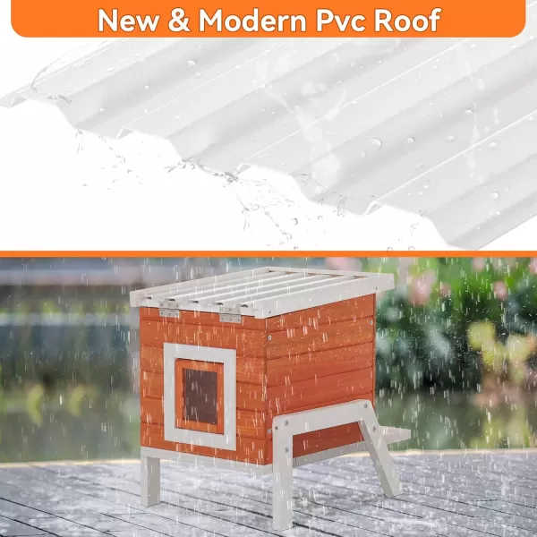 Petsfit Outdoor Cat House Weatherproof Outside Shelter for Feral Cats Rabbits Chicken Small Animal Houses ampamp Habitats Idea for Guinea Pigs Pigeons Ducks TortoisesOrange