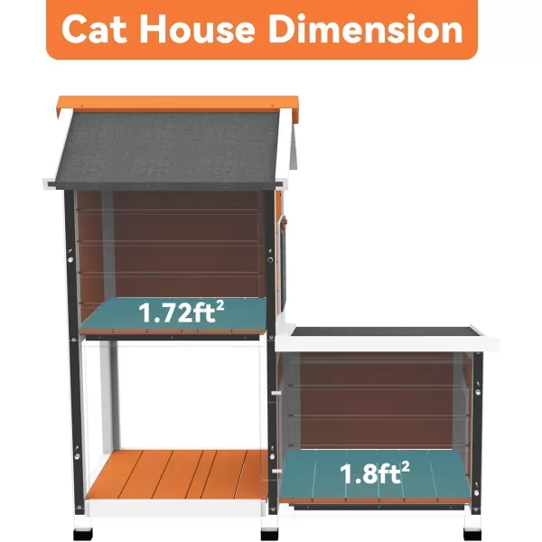 Petsfit Outdoor Cat House Weatherproof Outside Shelter for Feral Cats Rabbits Chicken Small Animal Houses ampamp Habitats Idea for Guinea Pigs Pigeons Ducks TortoisesOrange2 Stroy