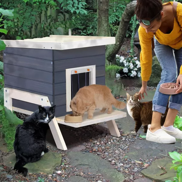 Petsfit Outdoor Cat House Weatherproof Outside Shelter for Feral Cats Rabbits Chicken Small Animal Houses ampamp Habitats Idea for Guinea Pigs Pigeons Ducks TortoisesBlue