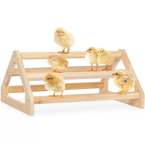 PETSFIT Chick Roosting Bar Prevent Rotation Design Solid Wooden Thicken Rooster Perch for Coop and Brooder for Birds Baby Chicks144L106W67H