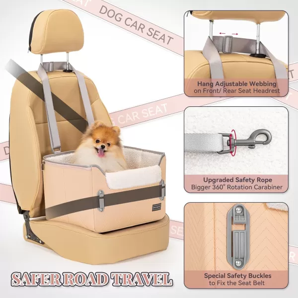 PETSFIT Dog Car Booster Seat Medium Dog Car Seat with 2 ClipOn Safety Leashes Patented Buckles Dog Booster Seat for Pets Under 45Lbs Medium BlackOrange