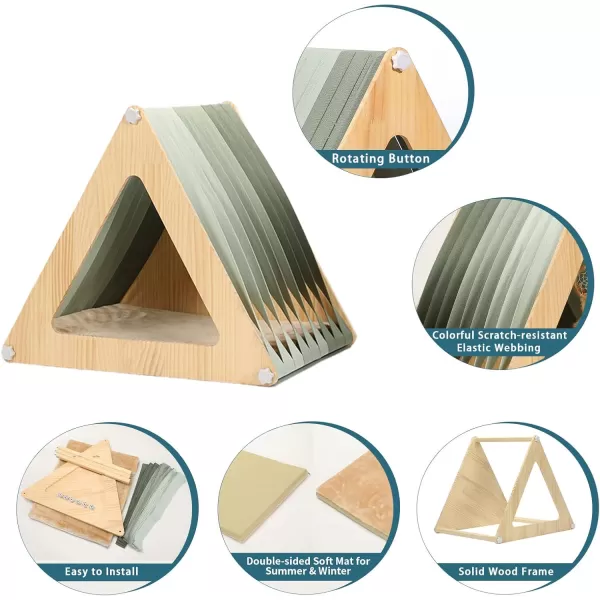 Petsfit Cat Houses for Indoor CatsModern Style Wood Cat House with Soft MatPortableampampEasy AssemblyTrapezoidTriangle