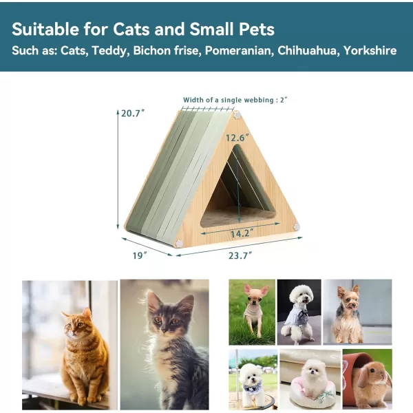 Petsfit Cat Houses for Indoor CatsModern Style Wood Cat House with Soft MatPortableampampEasy AssemblyTrapezoidTriangle