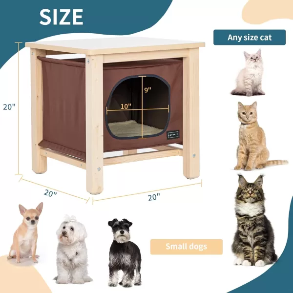 Petsfit Cat Houses for Indoor CatsModern Style Wood Cat House with Soft MatPortableampampEasy AssemblyTrapezoidWoodHanging Bed Design