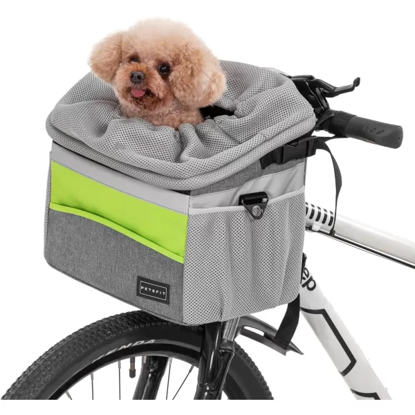 Petsfit Dog Bike Basket Dog Booster Car Seat Dog Car Seat for Small DogsCatsPuppies with Safety RopeReflective StripsTwo Side Storage Pockets GreyGrey