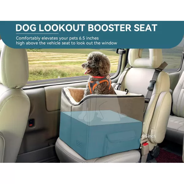 Petsfit Dog Booster Seat for Small Dogs Dog Car Seat with Safety Leash Suitable for Cars Trucks and SUVs Small BrownDark Brown