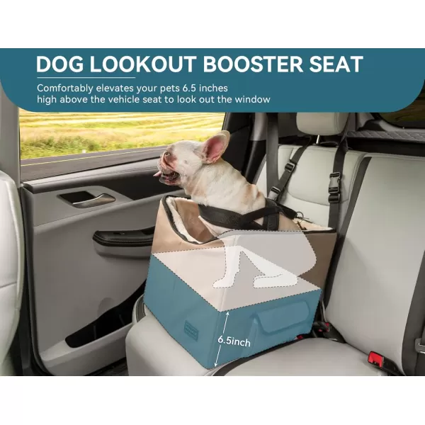 Petsfit Dog Booster Seat for Small Dogs Dog Car Seat with Safety Leash Suitable for Cars Trucks and SUVs Small BrownTan