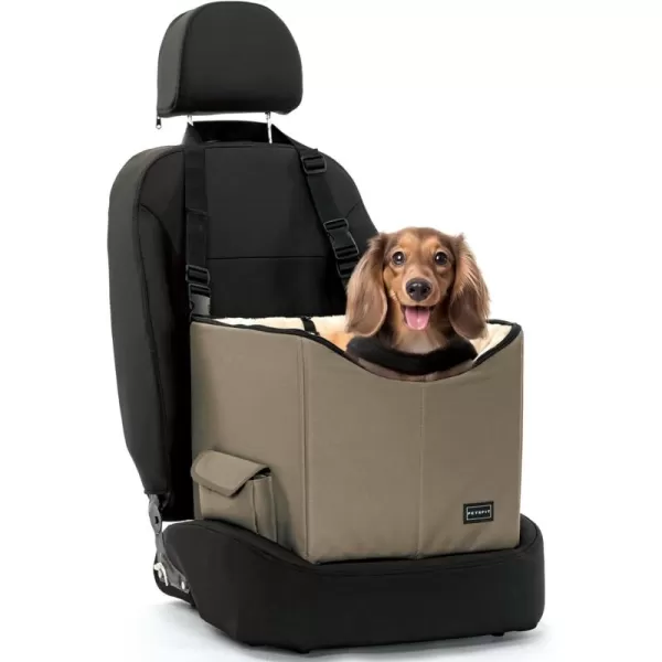 Petsfit Dog Booster Seat for Small Dogs Dog Car Seat with Safety Leash Suitable for Cars Trucks and SUVs Small BrownDark Brown