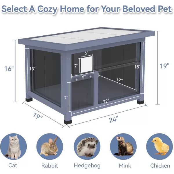 AllRound Foam Outdoor Cat House Weatherproof ampamp Waterproof Insulated Feral Cat Houses with Escape Door and PVC Door CurtainsModern